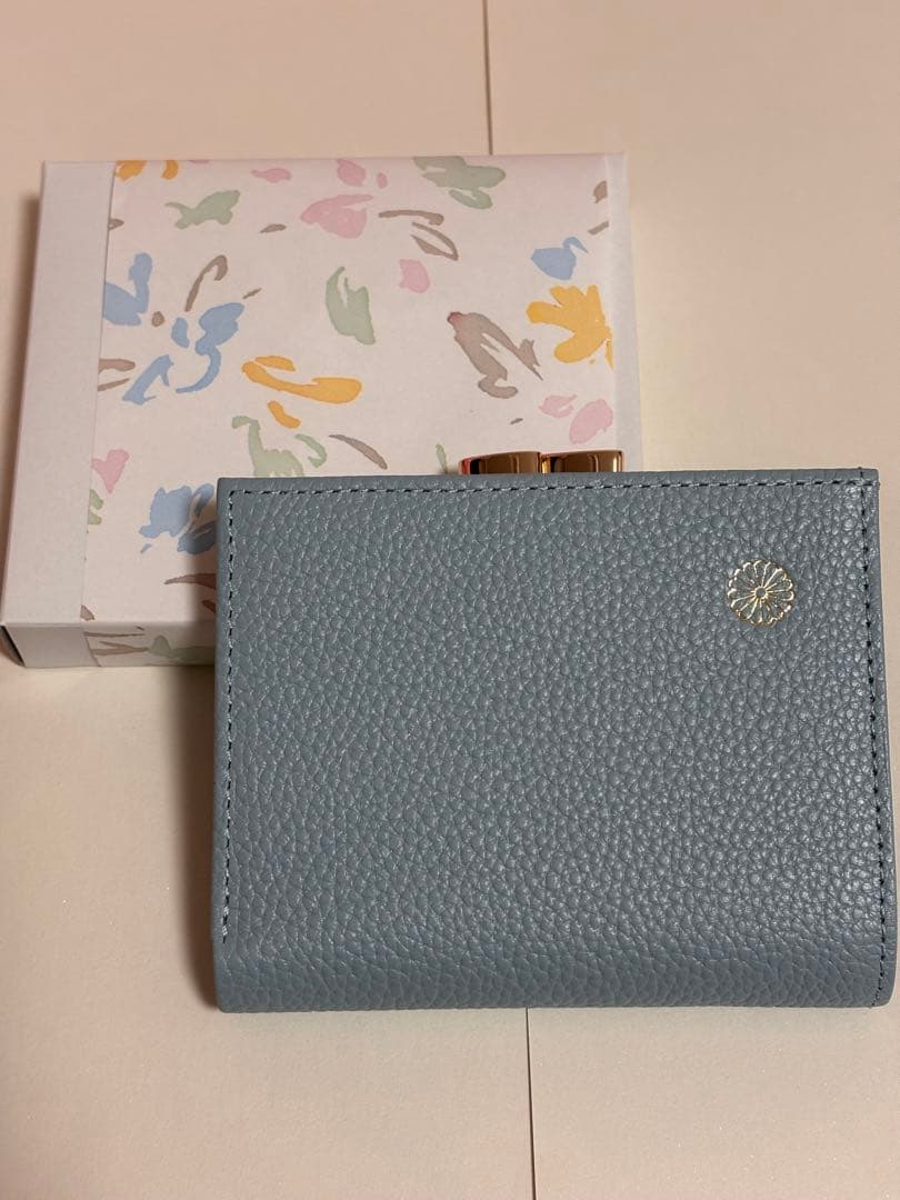 皇居　がま口財布　水色