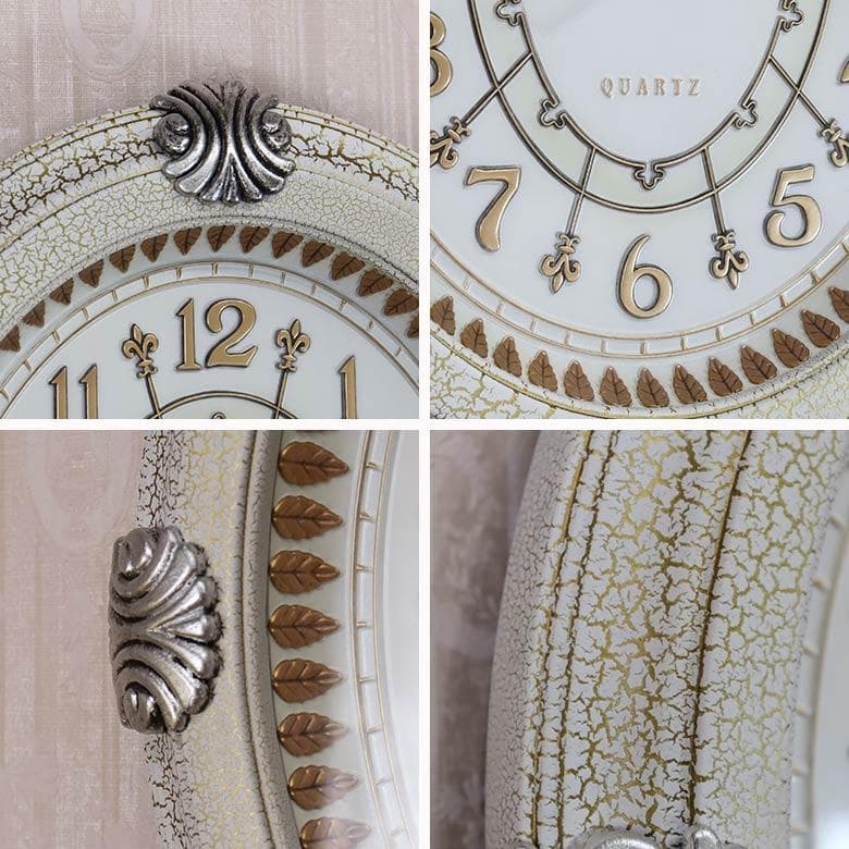 壁掛け 時計 ウォールクロック ホワイト ヴィンテージ アンティーク