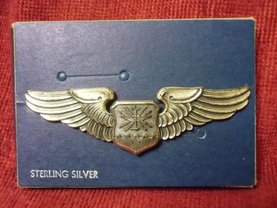 ★アメリカ軍＊空軍＊銀製＊ナビゲーターウィング章（実物）