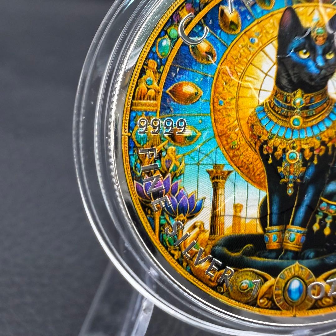 メイプルリーフ 銀貨 カラー 古代エジプト バステト 1オンス 1oz 純銀