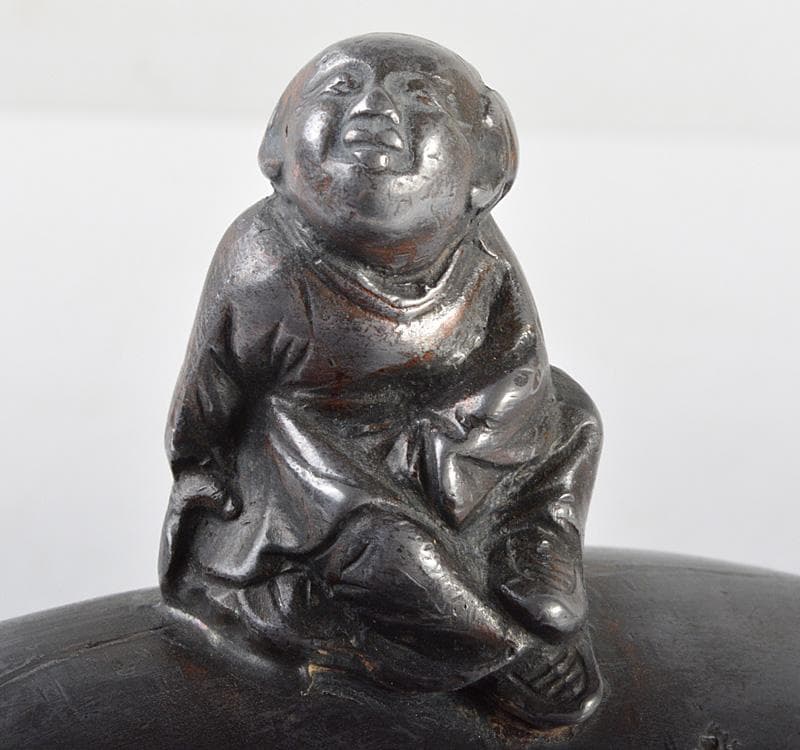 中国　あんちん製　象に唐子　置物　約1089g　M　R4775