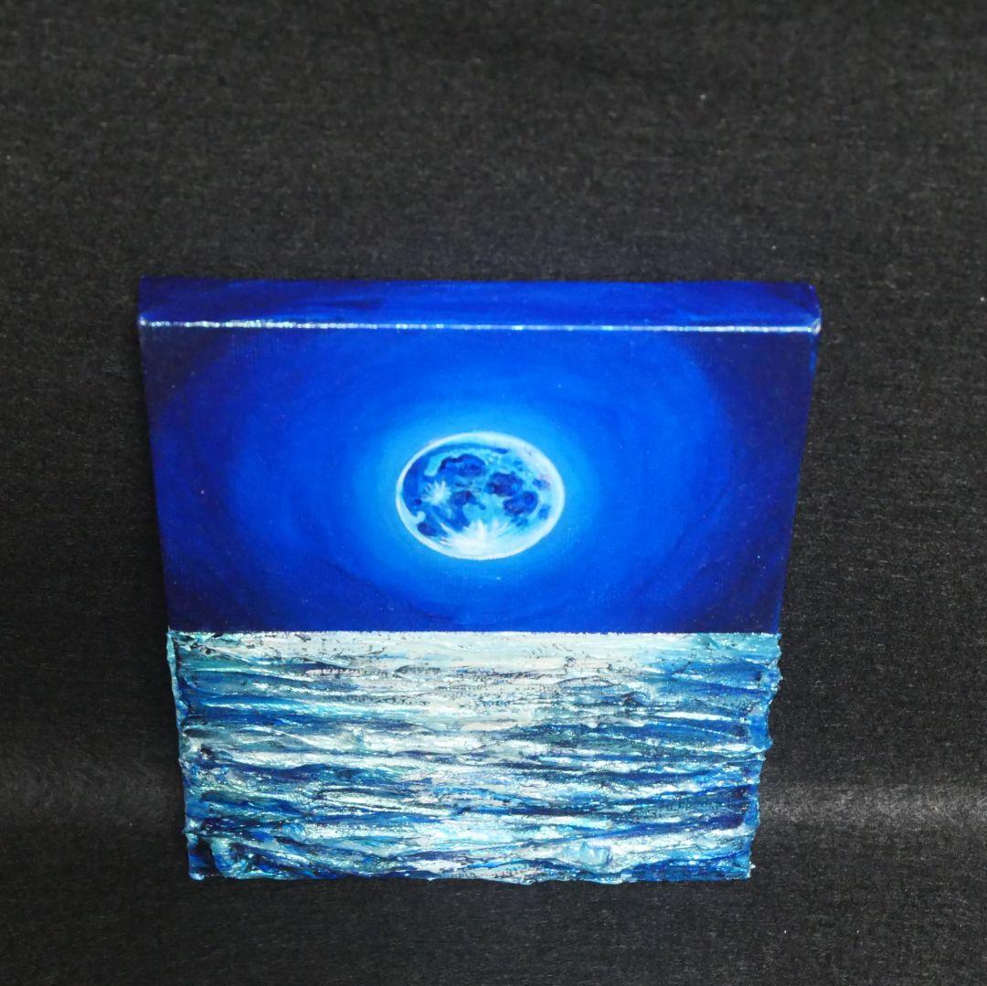 油絵 油彩 油彩画 絵 絵画【青い満月】F0号