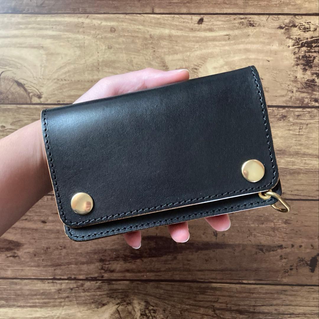 【お札を折らずに収納】国産ステアハイド トラッカーウォレット150（ミドル）3層