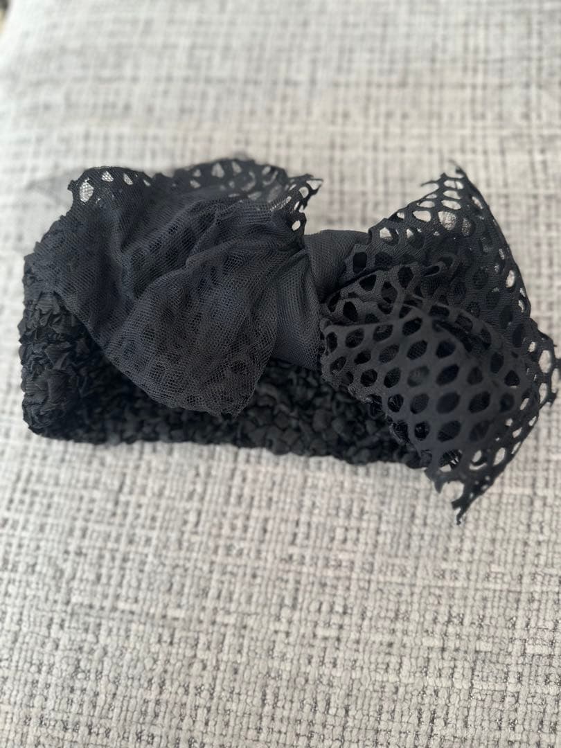 CAALA リボン付き黒ヘアバンド