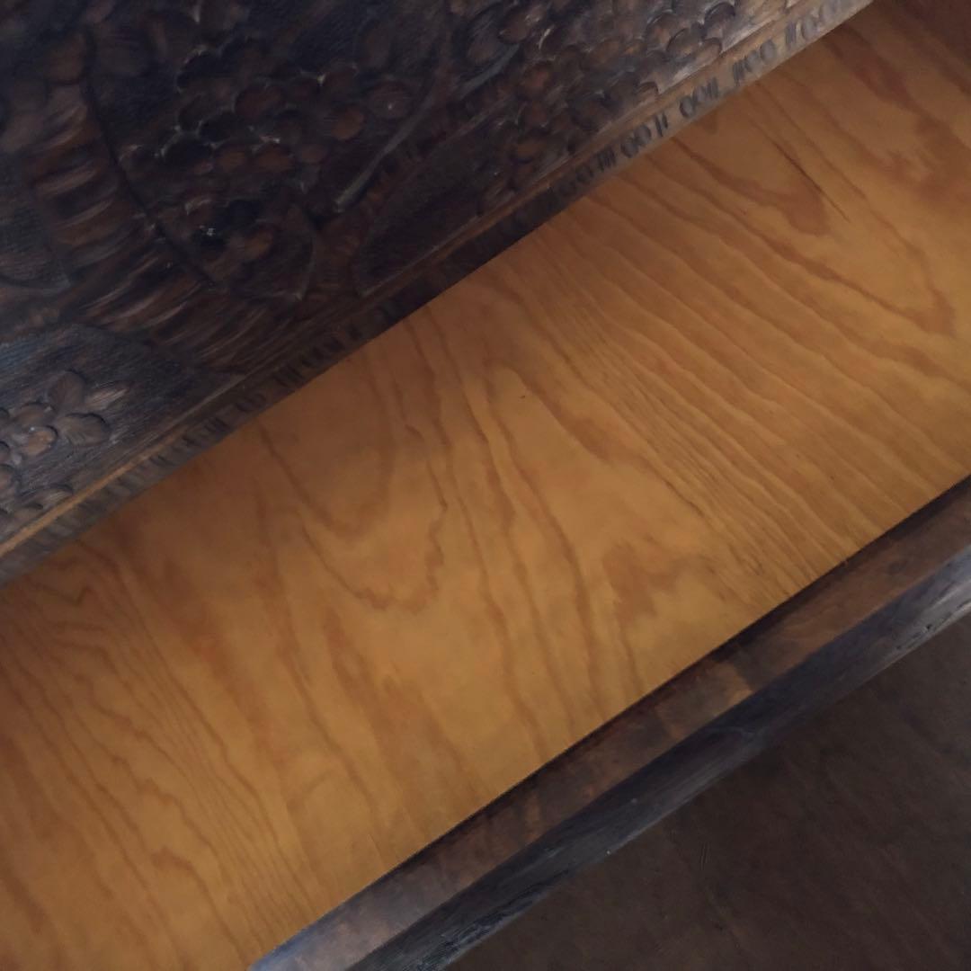 軽井沢彫　箪笥　チェスト　伝統工芸　民芸家具　5杯