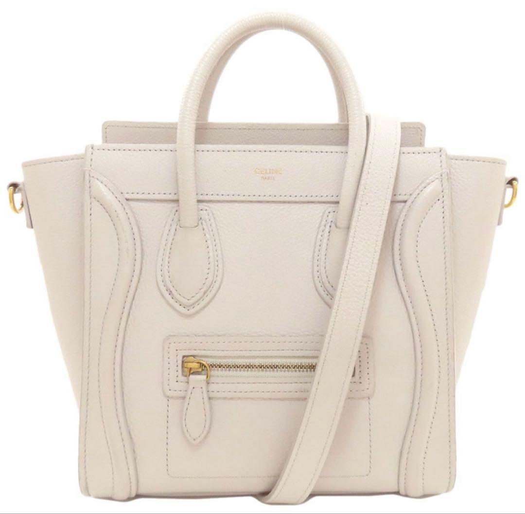 美品！！　CELINE ホワイト ラゲージナノ 189243DRU セリーヌ