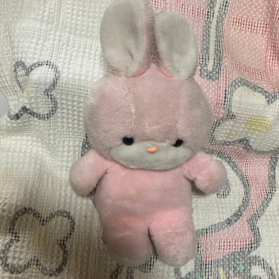 昭和レトロ　ヴィンテージ 吉徳　うさぎ　クリーミー　ぬいぐるみ　中古品　難あり