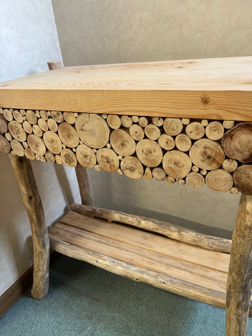 流木のサイドテーブルコーヒーテーブル引き出し付きチェストナイトテーブル