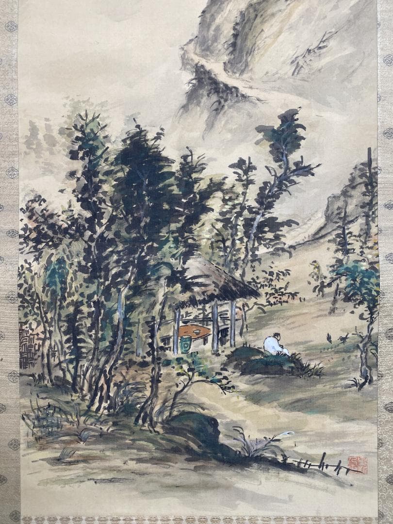 橋本独山 南苑老衲 山水図 新潟 臨済宗相国寺管長 富岡鉄斎師事 掛軸ZK28