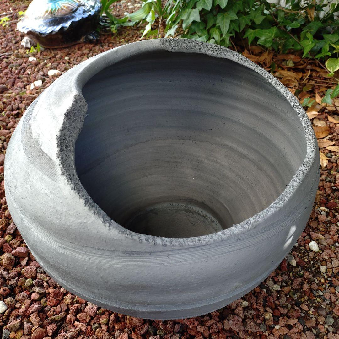 三河焼　陶器　丸壺型めだか鉢　睡蓮鉢　40cm