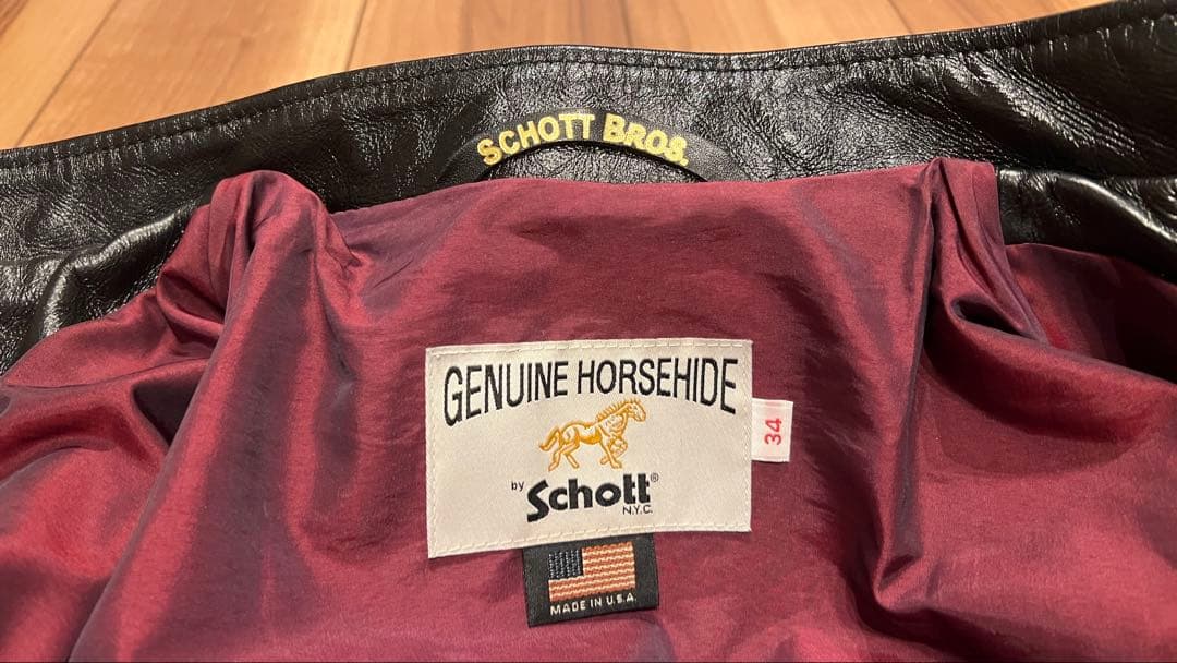 schott 641xxh 34 ホースハイド レザーシングルライダース