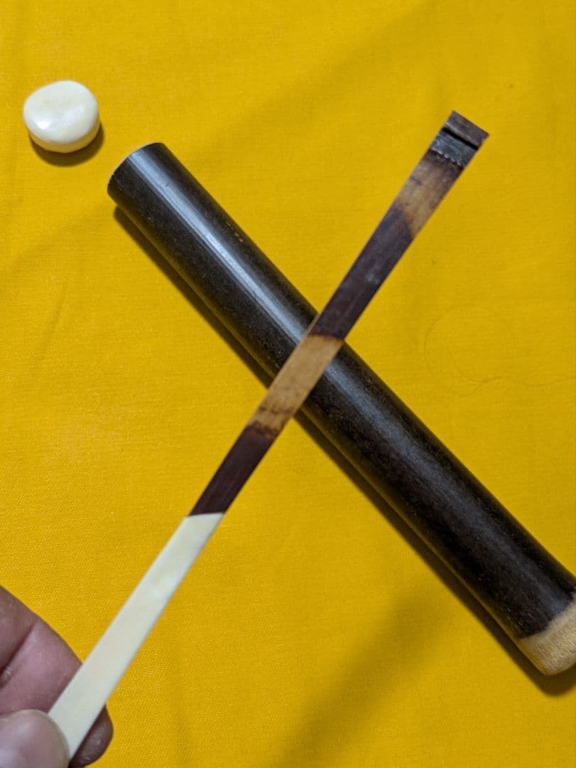 【閉店売り尽し】天然煤竹挟み継茶杓 定寸利休