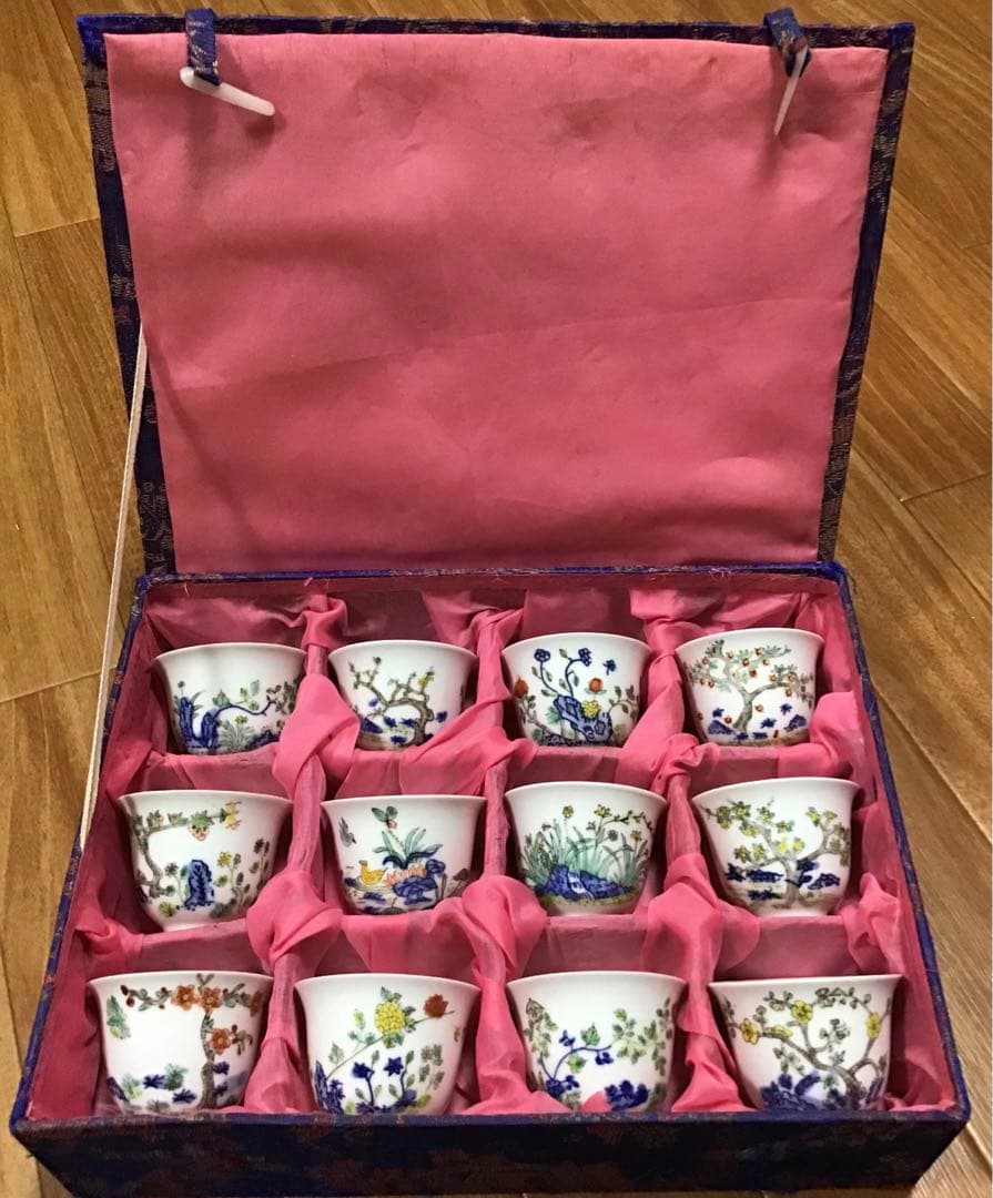 S*)様 中国古美術　煎茶碗　十二客　無傷　大清康熙年製