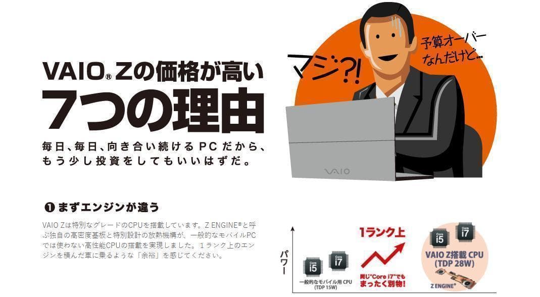 VAIO 最高級『Z』シリーズ モンスターPC タブレットPC バッテリー良好