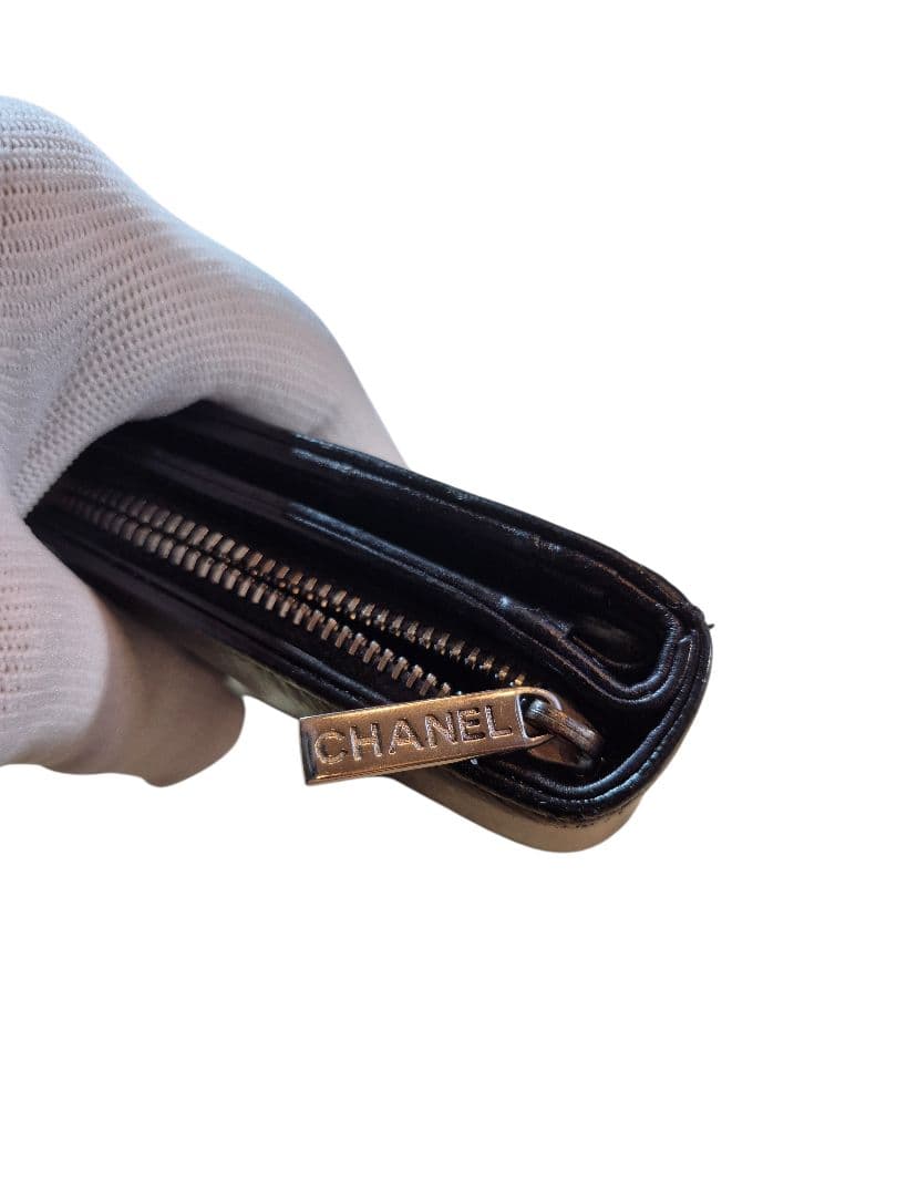 CHANEL　シャネル　ココマーク　二つ折り財布　ブラック