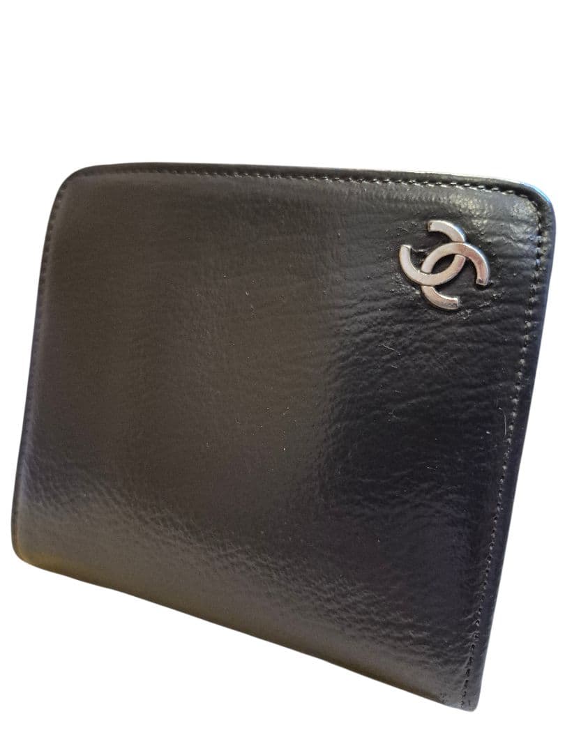 CHANEL　シャネル　ココマーク　二つ折り財布　ブラック