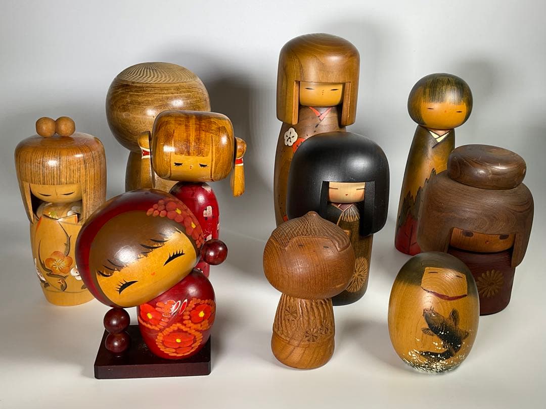 創作こけし　山中三平　三作　卯三郎　はじめ　晃常他　１０体　内閣総理大臣賞受賞