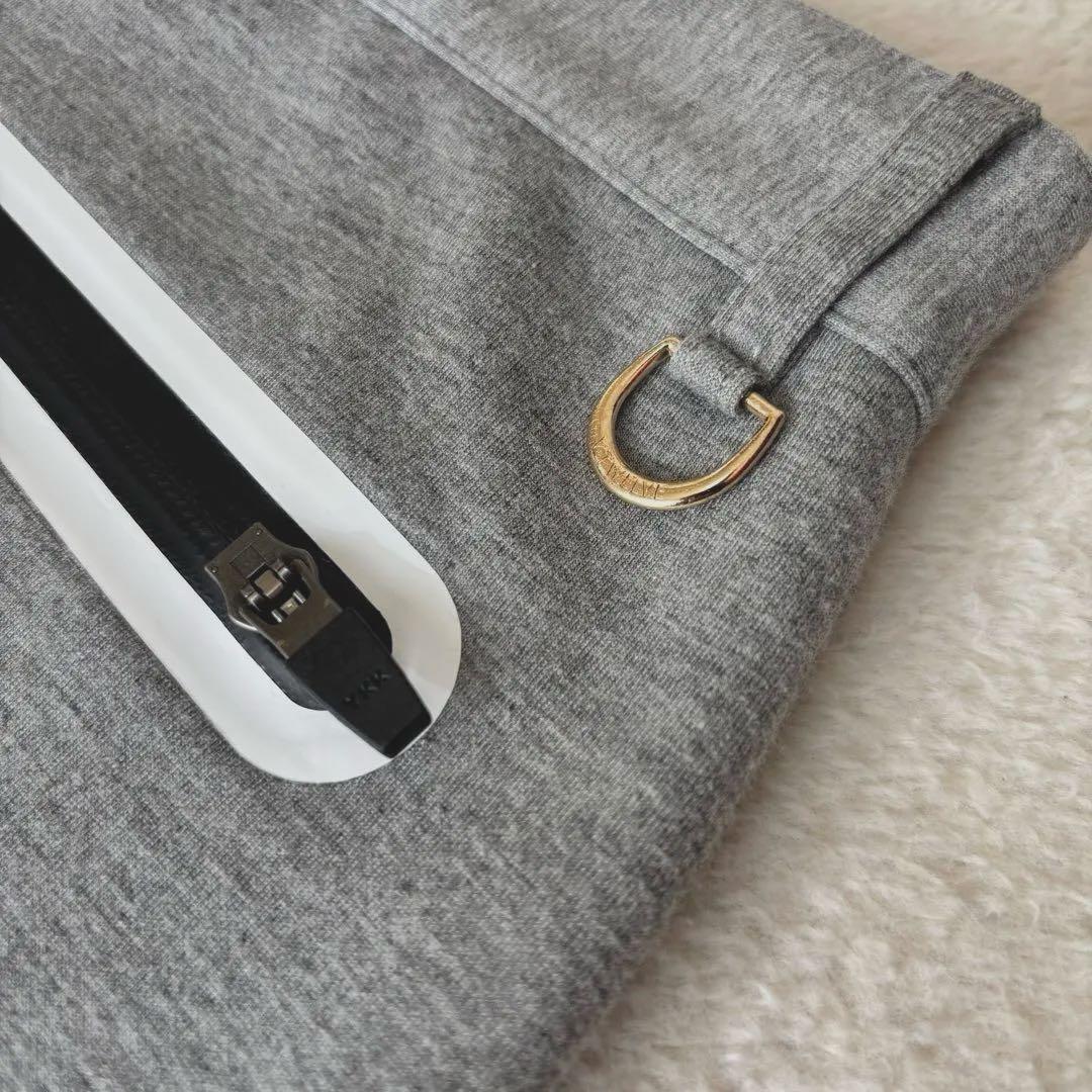 V12 TEC PANTS スリムフィット ダンボールニット グレー レディース