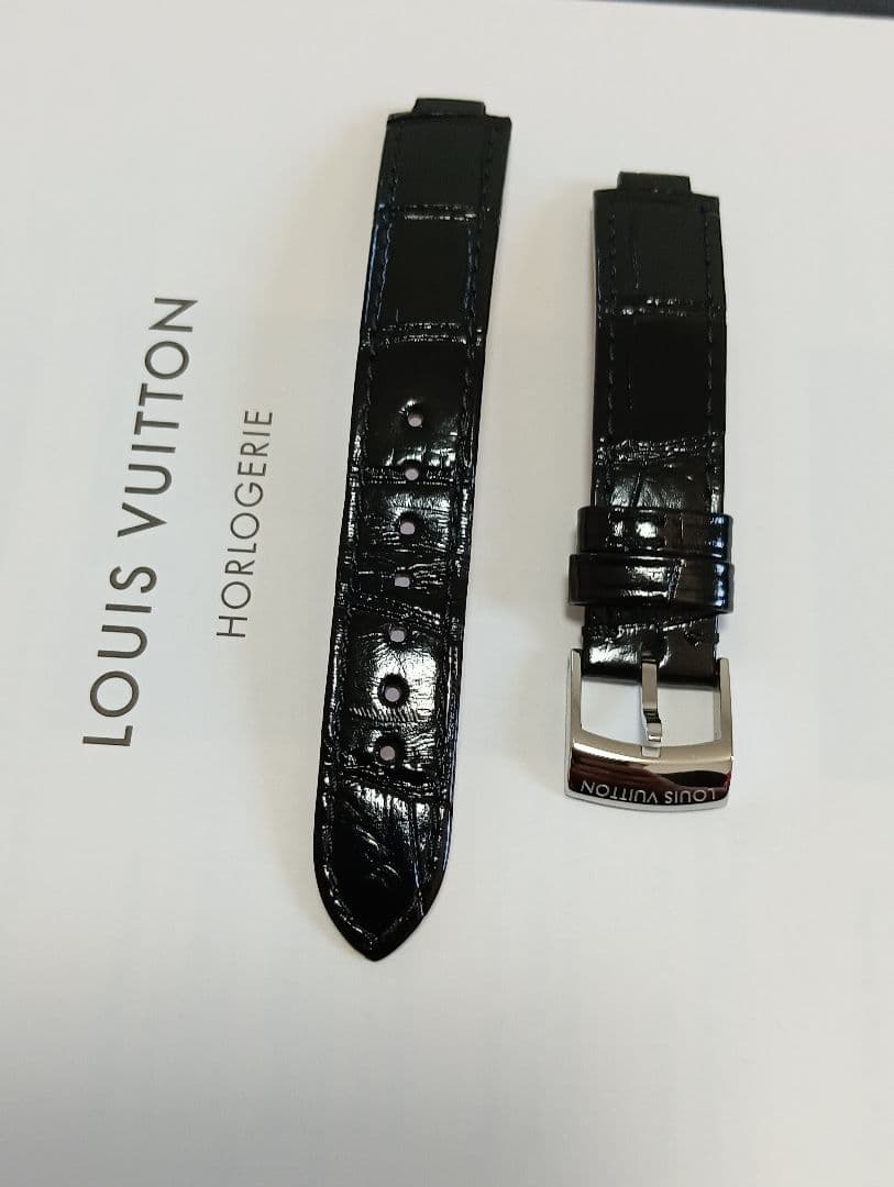 ルイヴィトンタンブール用替えベルト　Sサイズ　ストラップ　アリゲーター　ブラック