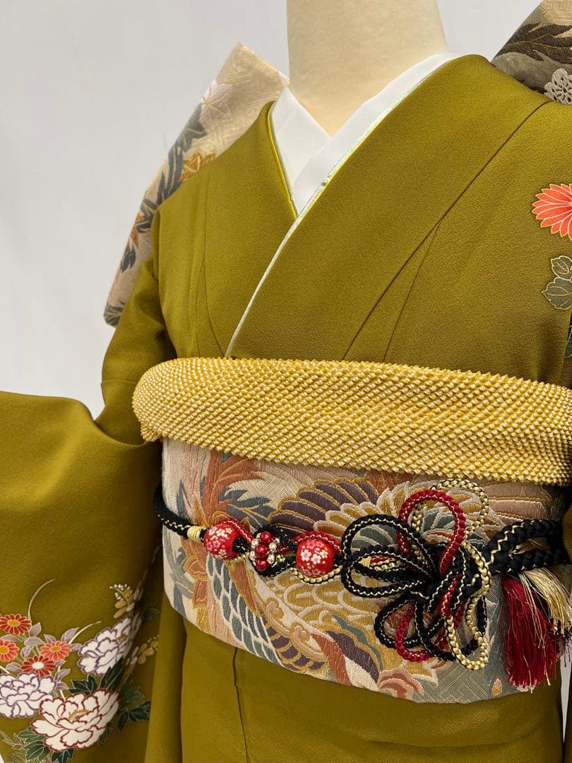 本日限り❣️大特価❣️ 振り袖　フルセット　別誂正絹長襦袢　金彩加工　刺繍　591