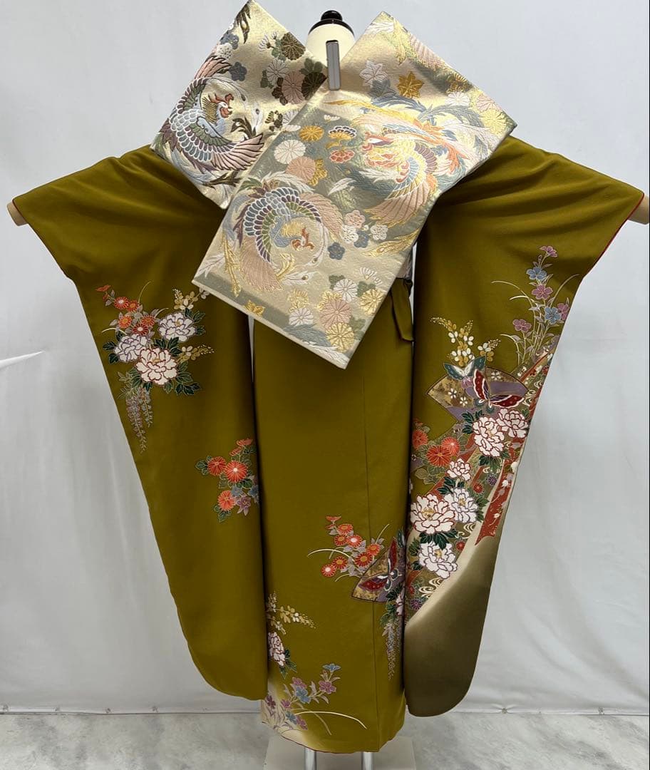 本日限り❣️大特価❣️ 振り袖　フルセット　別誂正絹長襦袢　金彩加工　刺繍　591