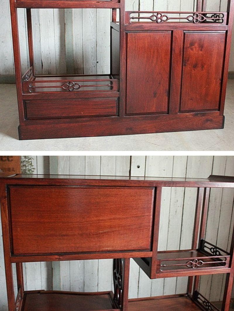 A*A様 唐木　紫檀無垢材　飾り棚　茶棚　茶箪笥　螺鈿　古家具　古民家