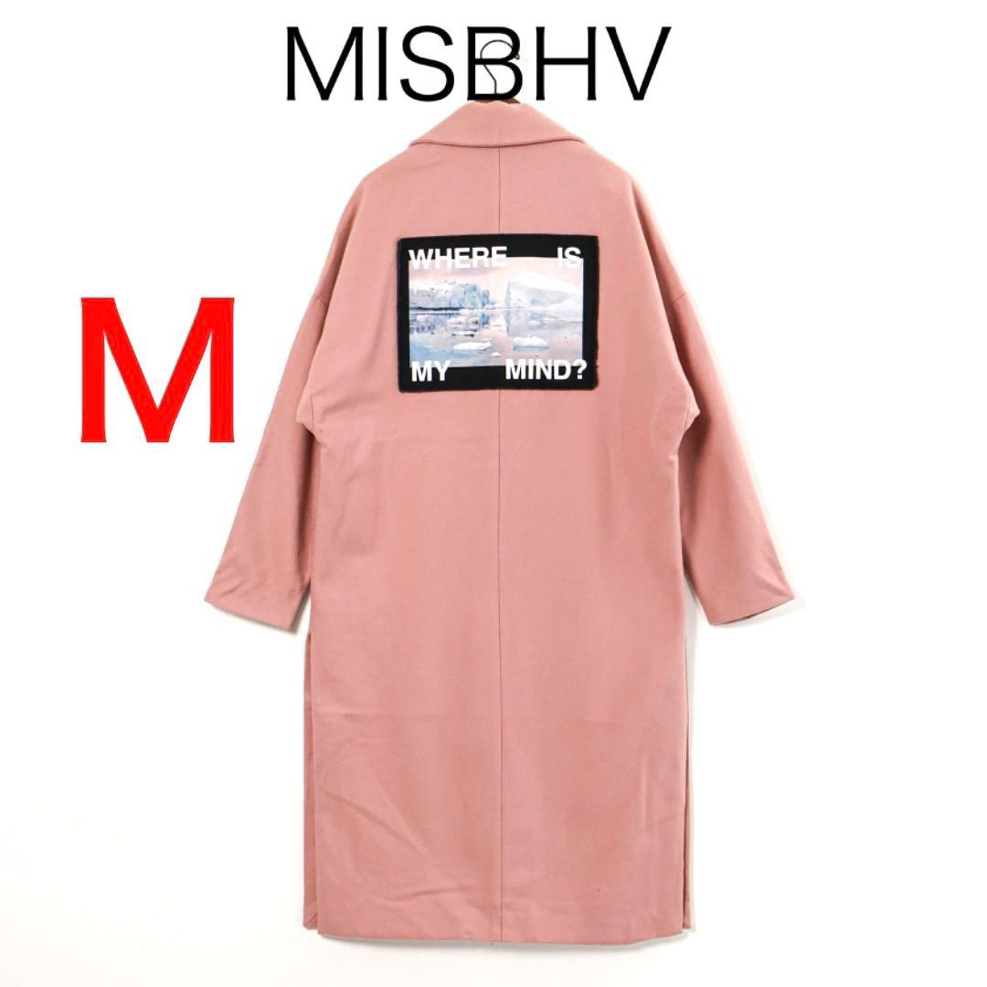 H4625-146◾️ミスビヘイブ　バックプリントチェスターコート　ウール