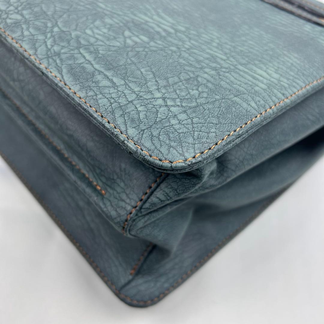 【新品未使用】Live Friend 象革 ビジネス ダレスバッグ 鍵付 緑