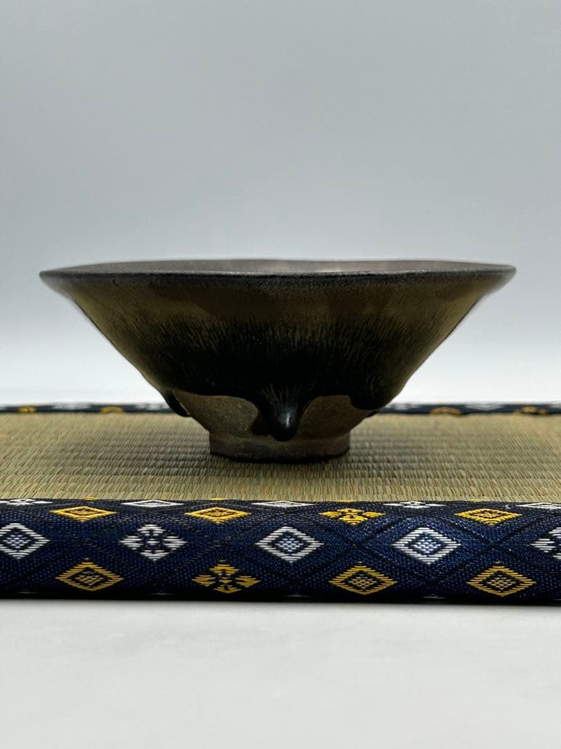 ★0012　宋時代　建窯 黑釉兎豪天目茶碗 茶道具 茶器 唐物天目 中国美術