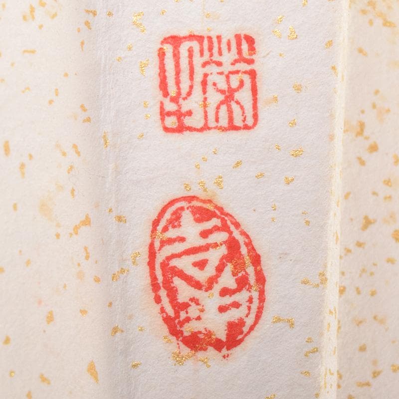 中国　雲溪竹人刻親骨　水墨画　漢詩花図　扇子　M　R8802