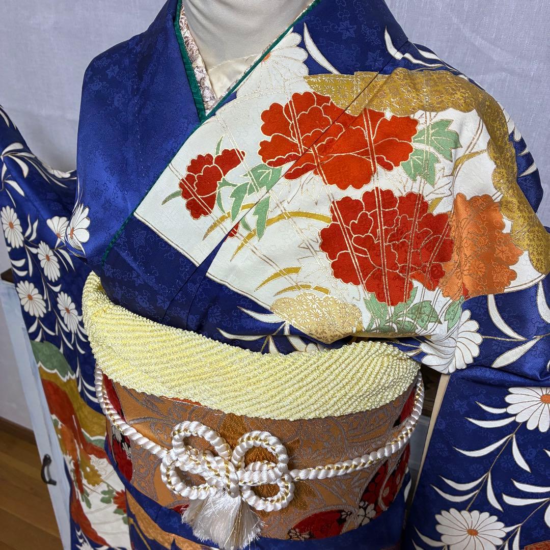 ＊きい様＊ 【振袖フルセット】アンティーク 扇花柄 金駒刺繍 7点セット