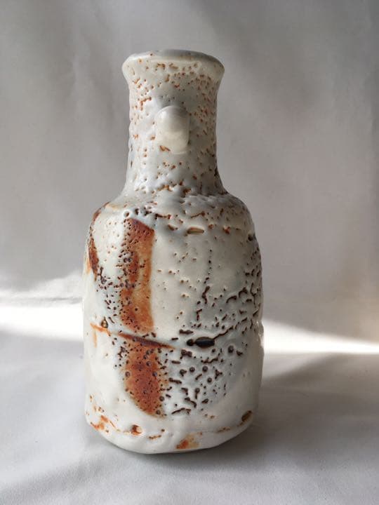 志野焼　美濃　仙山窯　安藤日出武　花瓶　花入　共箱　未使用品