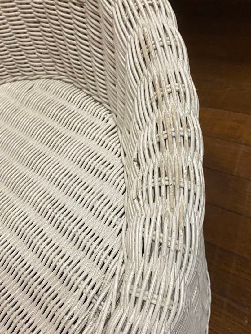 希少♦️高級 エッグチェア♦️ホワイトラタン♦️フレンチ シャビー♦️2脚セット 送料込