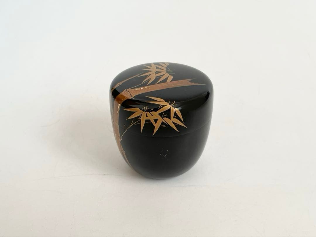 漆芸家　田中勝月　棗　竹蒔絵　棗　茶入　共箱　茶道具