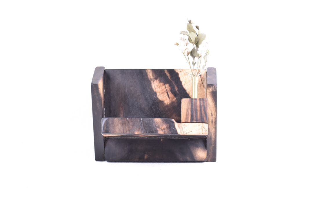 No.359屋久杉虎杢のトレーと黒柿の名刺ホルダー