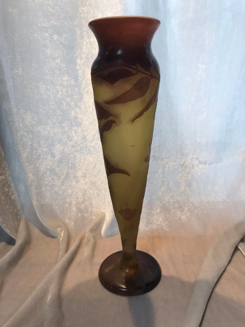 エミールガレ　Galle　花瓶　アールヌーボー　クレマチス　1910年頃