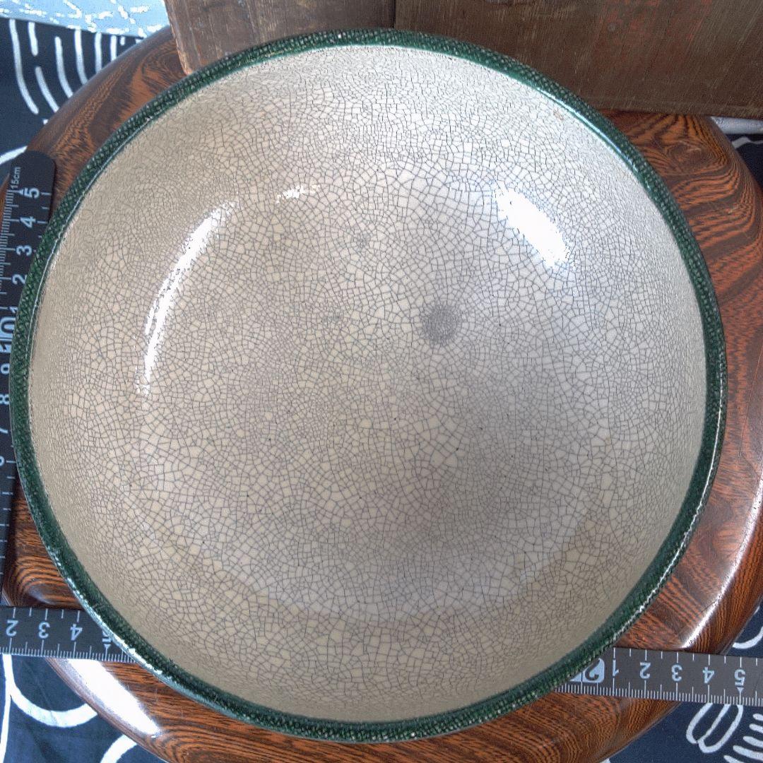 骨董５ 緑色の花模様漆器茶器 木箱付き