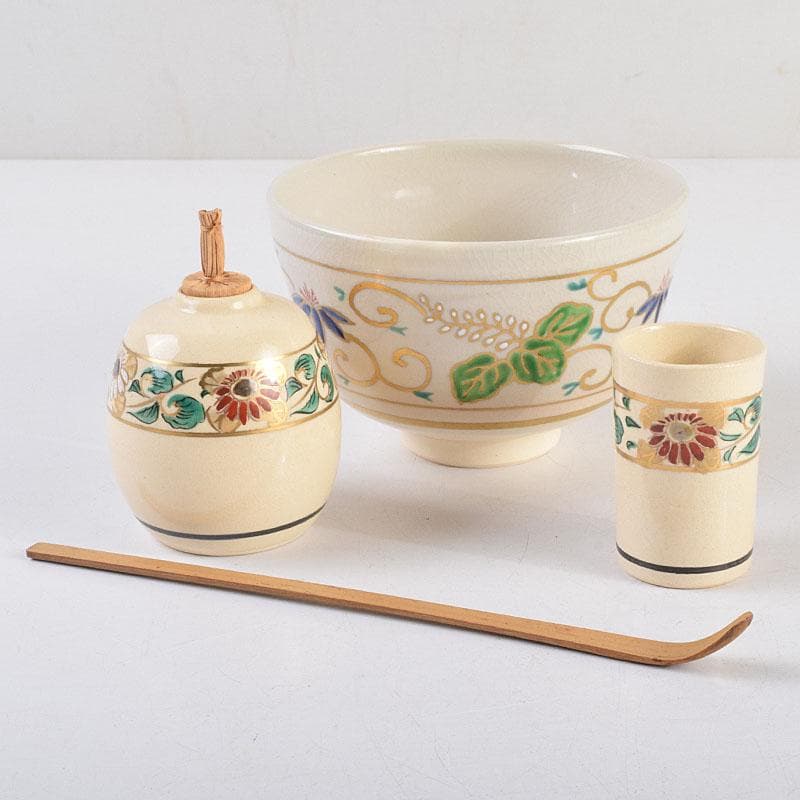 茶道具　桑茶箱　京焼　中村与平作　茶碗　棗　香合など　八点　一式　M　R9368