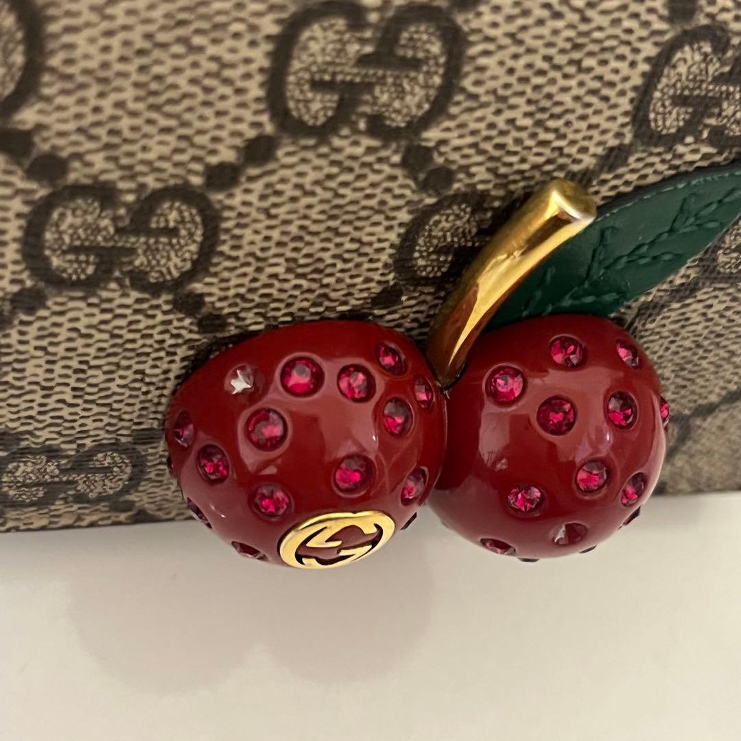 GUCCI グッチ GG柄 チェリー さくらんぼ 二つ折り財布 正規品