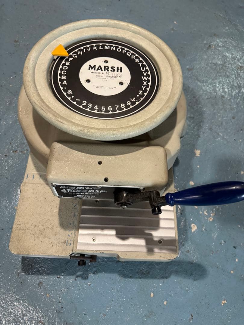 世田谷ベース好きな方 MARSH H 1/2インチ 37071ステンシルマシン