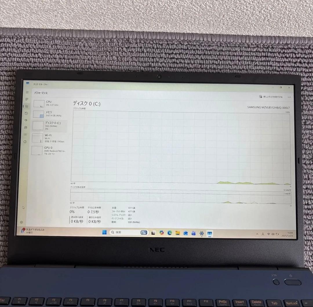 Windowsノート本体 NEC Lavie N1566/A AMD Ryzen 7 4700U