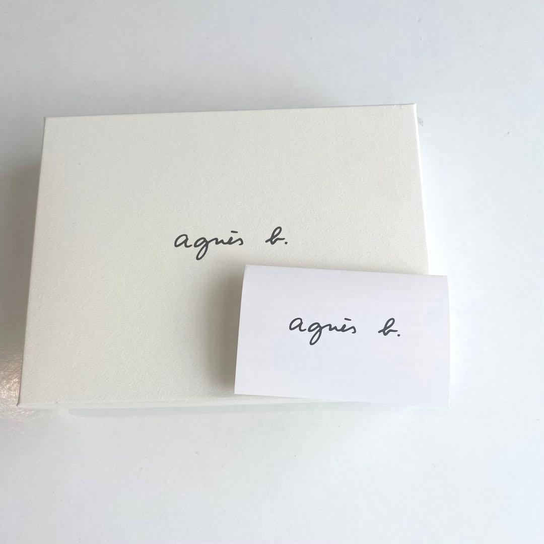 agnes b. アニエスベー 二つ折り財布 ベージュ がま口 レザー箱付き