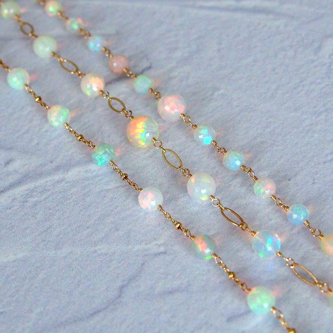 shilo様　AAA+ エチオピア産　プレシャスオパール　ブレスレット14kgf