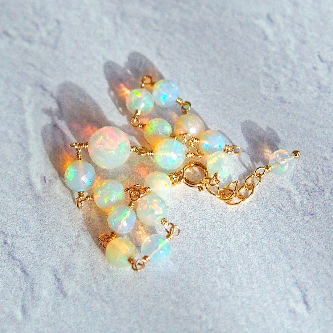 shilo様　AAA+ エチオピア産　プレシャスオパール　ブレスレット14kgf