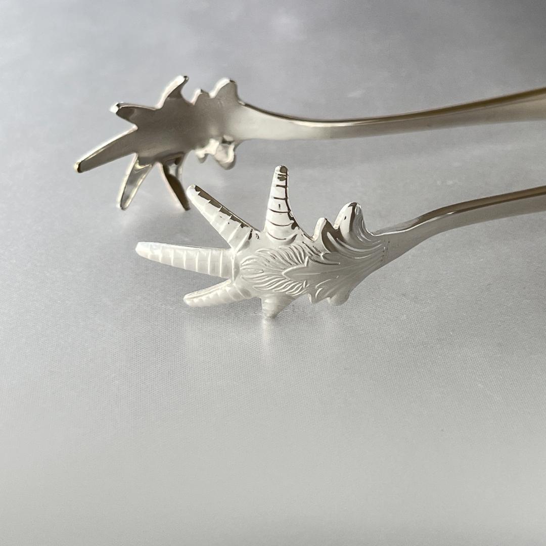 【英国】ライオンのアイスペール / トング【シルバープレート】