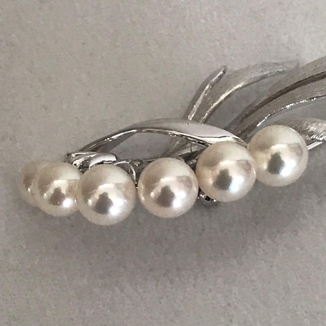 週末限定お値下げ！【未使用級！】ミキモト パール6珠　フラワーブーケ　ブローチ