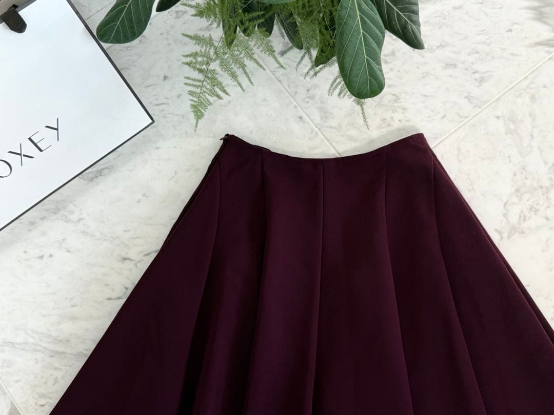 未使用級❣️FOXEY/フォクシーニューヨーク スカート 38 バーガンディ