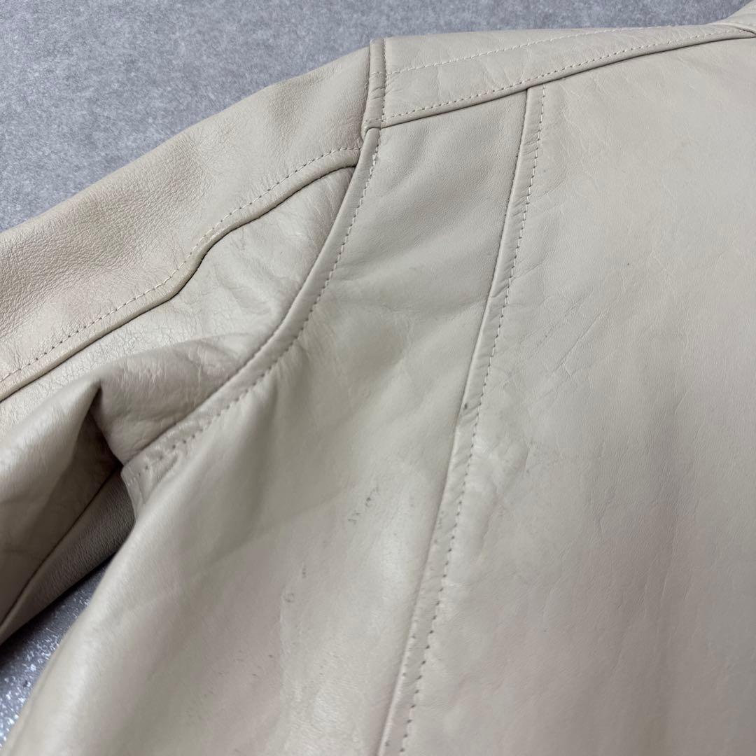 HORN WORKS バッファロー レザー ライダースジャケット ベージュ