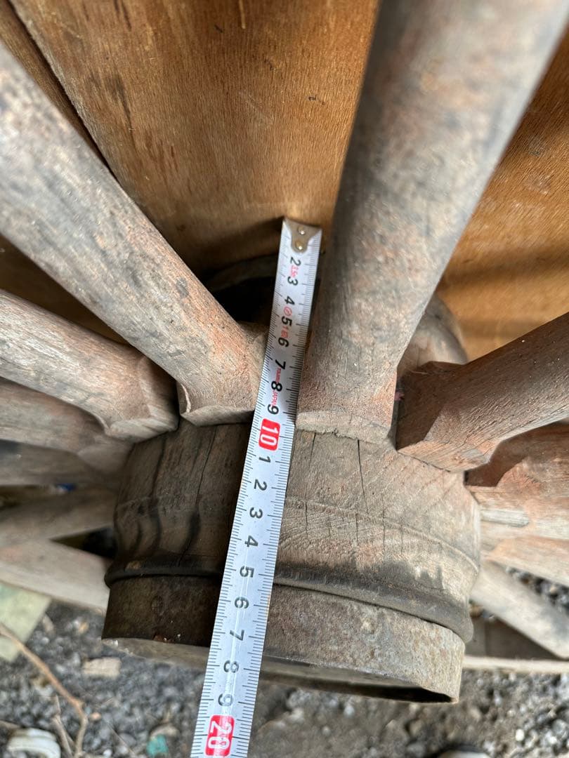 大八車　車輪　古民具　アンティーク　レトロ　ガーデニング