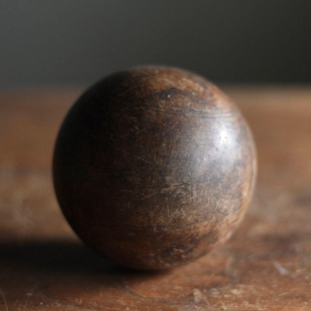 古い 木製 球体 オブジェ ボール 古道具 アンティーク